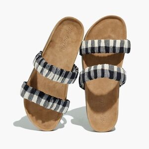 Madewell The Loretta Slide‎ Sandal in Gingham Check 7.5